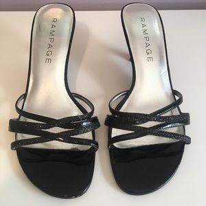 “Frankie” Rampage Strappy Black Heel Sandals